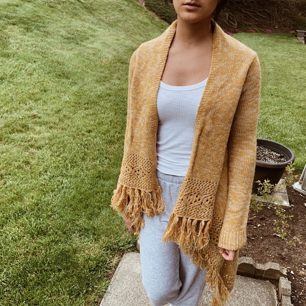 Mustard boho cardigan